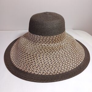 Chicos cocobean wide brim Paper Sun hat OS New NWT